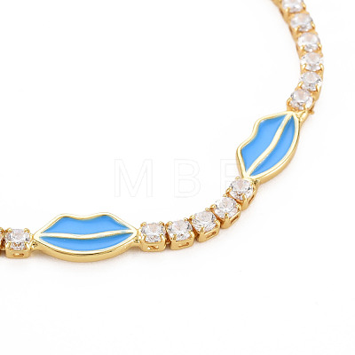 Brass Micro Pave Cubic Zirconia Claw Chain Bracelet for Women BJEW-T020-04G-1