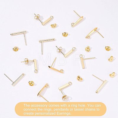 Brass Stud Earring Findings KK-FH0003-77-1