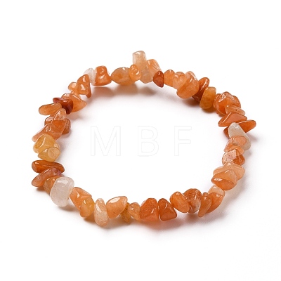 Natural Red Aventurine Chip Beads Stretch Bracelets BJEW-JB05765-07-1