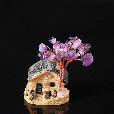 Natural Amethyst Chips Tree Decorations PW-WG17726-04-1