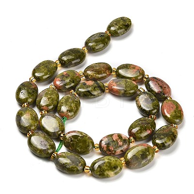 Natural Unakite Beads Strands G-H005-A06-02-1