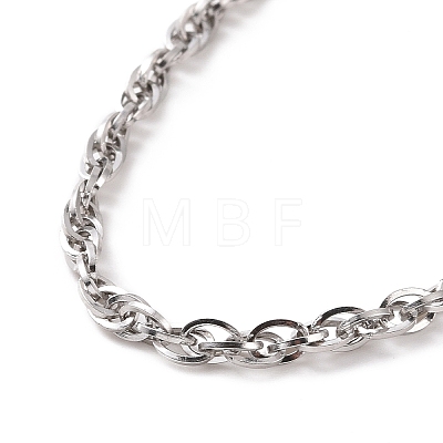 304 Stainless Steel Rope Chain Bracelet for Men Women BJEW-E031-12P-02-1