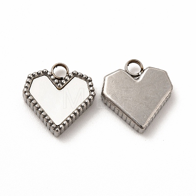 304 Stainless Steel Heart Charms STAS-A076-07P-1