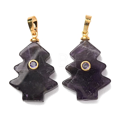 Natural Banded Amethyst Pendants G-P628-04G-03-1