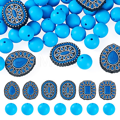 56Pcs 4 Styles Silicone Beads FIND-TA0010-75E-1