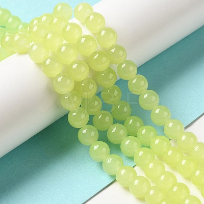 Imitation Jade Glass Beads Strands DGLA-S076-8mm-17-1