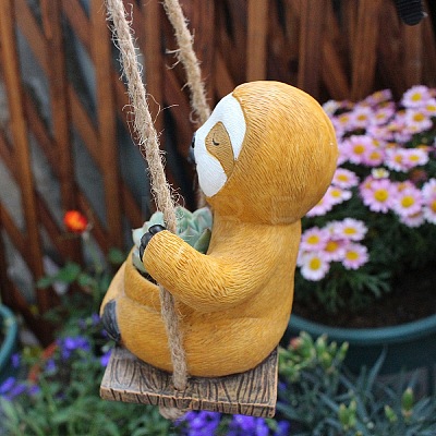 Swinging Sloth Hanging Resin Planter Pot PW-WG4AD0F-01-1