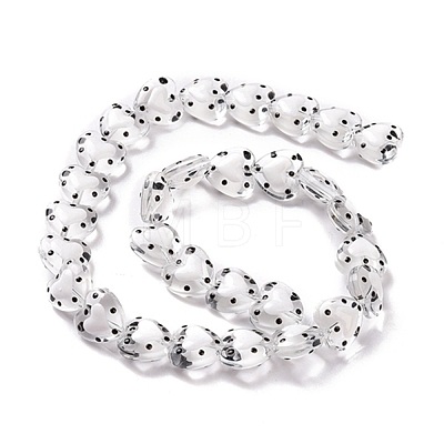 Glass Heart Beads GLAA-D005-01H-1