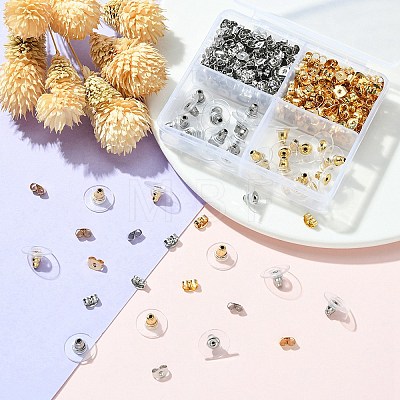 340Pcs 4 Style 304 Stainless Steel Friction Ear Nuts & Bullet Clutch Earring Backs Sets STAS-YW0001-82-1