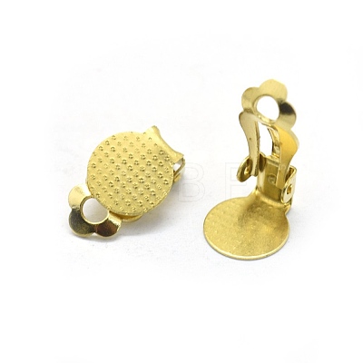 Brass Clip-on Earrings Findings KK-L184-24C-1