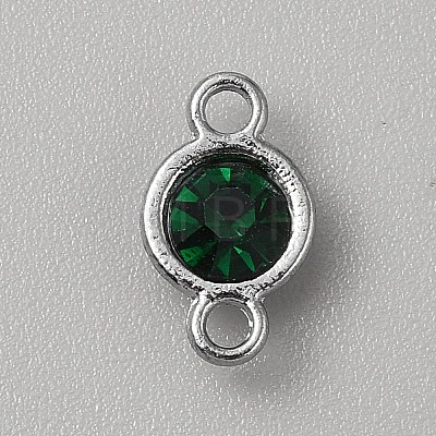 Faceted Glass Flat Round Connector Charms FIND-WH20042-56B-1