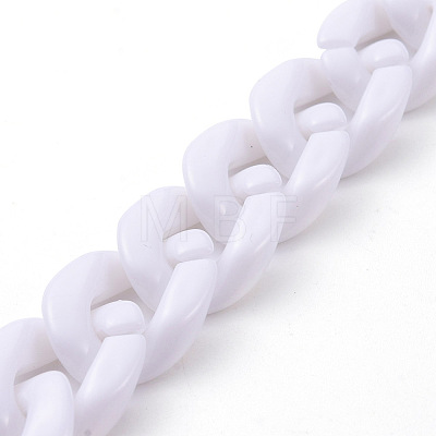 Handmade Opaque Acrylic Curb Chains AJEW-JB00662-09-1