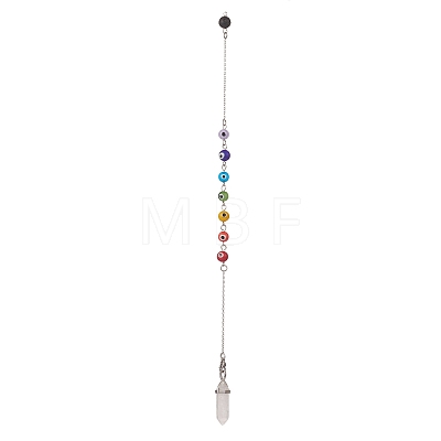 Bullet & Round Gemstone Dowsing Pendulums PALLOY-JF02034-02-1