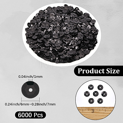 6000Pcs Plastic Paillette Beads PVC-PA0001-01D-1