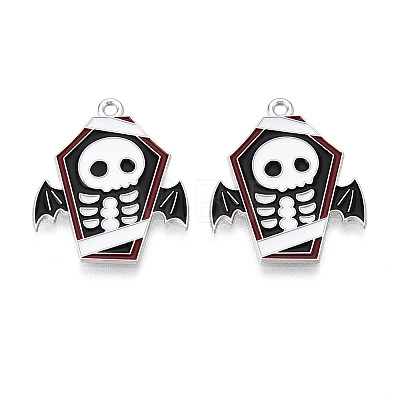 Halloween Theme Alloy and Enamel Pendants X-ENAM-T021-31D-01P-1