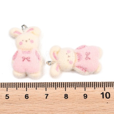 Flocking Opaque Resin Pendants RESI-P053-04C-P-1
