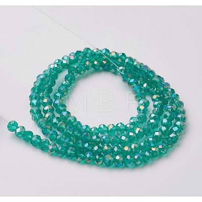 Electroplate Glass Beads Strands EGLA-F124-FR-B09-1