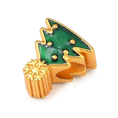 Christams Brass Enamel European Beads LS-KK-F922-03B-G-1