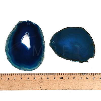 Dyed & Heated Natural Agate Slice Big Pendants GG-CBAAF67-02B-1