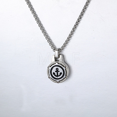 304 Stainless Steel Anchor Pendant Necklaces for Unisex WGCF7D6-01-1