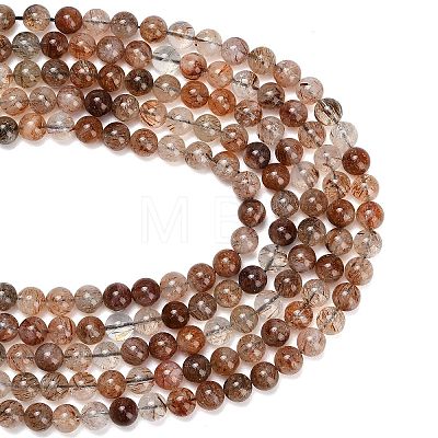 Natural Black Gold Rutilated Quartz Beads Strands G-L657-B02-10mm-1