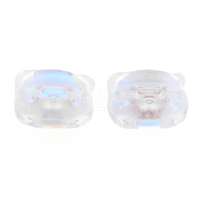 Electroplate Transparent Glass Beads GLAA-T022-03-B01-1