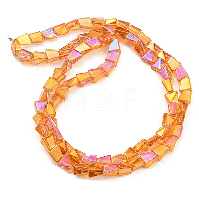Full Rainbow Plated Electroplate Transparent Glass Beads Strands EGLA-G037-06A-FR02-1