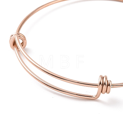 201 Stainless Steel Wire Wrap Extensible Bangle for Women BJEW-P285-04RG-1