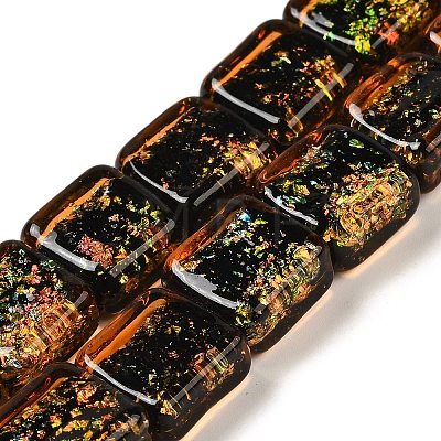 Handmade Dichroic Foil Glass Beads Strands DICH-U001-07F-1