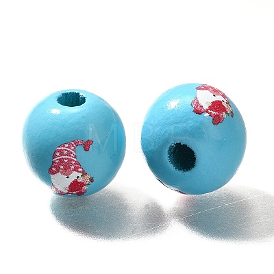 Valentine's Day Element Printed Wood Beads WOOD-R002-01-27-1