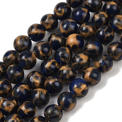 Synthetic Gold Clinquant Stone Beads Strands G-A283-B02-8mm-1