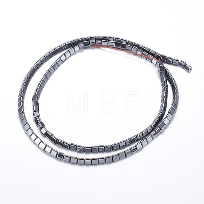 Non-magnetic Synthetic Hematite Beads Strands G-P338-15A-3x3mm-1