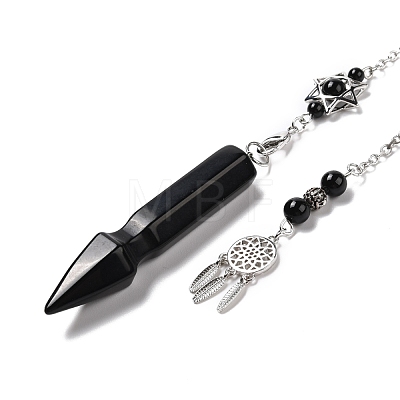 Natural Obsidian Pointed Dowsing Pendulums G-I322-01P-04-1