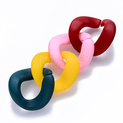 Opaque Spray Painted Acrylic Linking Rings OACR-S036-004A-I-1
