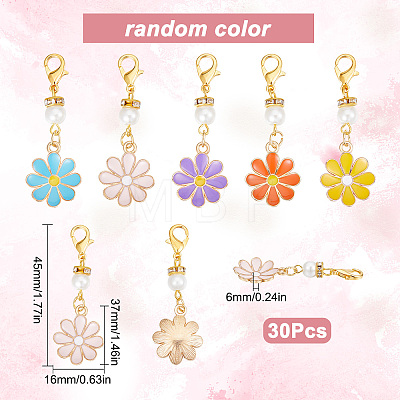 Flower Alloy Enamel Pendant Decoration Sets DIY-SC0021-24-1