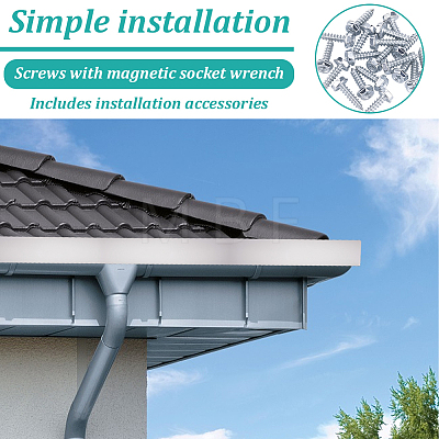 Aluminum Rectangle Gutter Valley Splash Guard AJEW-GA0009-98-1