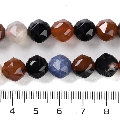 Natural Multi-Color Agate Beads Strands G-NH0021-A18-02-1