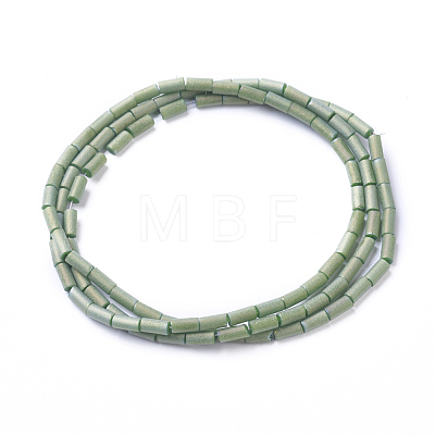 Electroplated Frosted Glass Beads Strands X-EGLA-G071-F03-1