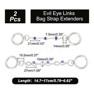 1 Set Alloy Enamel Evil Eye Links Bag Strap Extenders FIND-AR0003-57-1