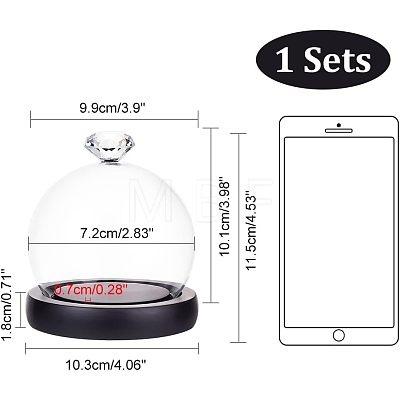 Glass Dome Cover ODIS-WH0002-26B-1