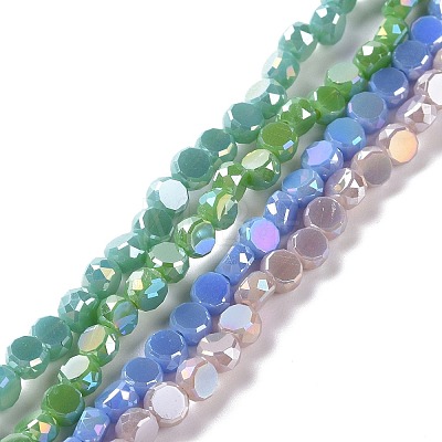 Electroplate Glass Beads Strands GLAA-E036-03-M-1