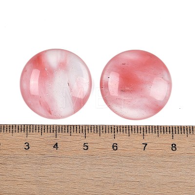 Cherry Quartz Glass Cabochons G-H1596-FR-25mm-27-1