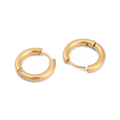 Ion Plating(IP) Frosted 304 Stainless Steel Huggie Hoop Earrings for Women EJEW-C096-32A-G-1