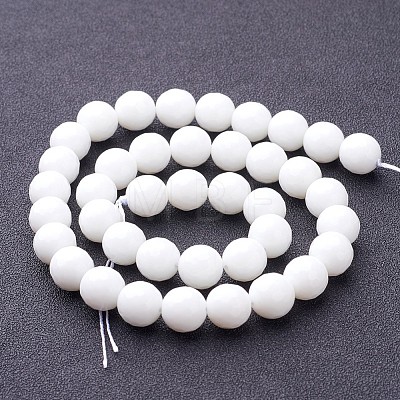 Synthetic White Agate Beads Strands G-D419-10mm-01-1