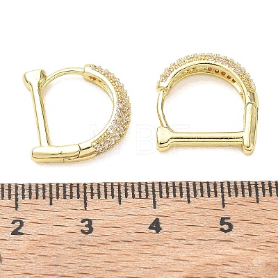 Brass Micro Pave Cubic Zirconia Hoop Earrings KK-CBA30C7-23G-1