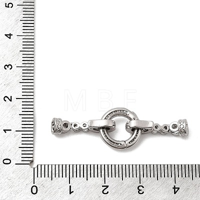 Brass Micro Pave Clear Cubic Zirconia Fold Over Clasps KK-B189-01P-1