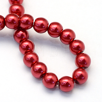 Baking Painted Pearlized Glass Pearl Round Bead Strands HY-Q003-6mm-51-1