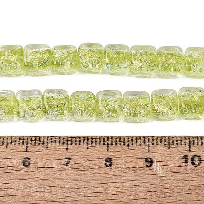 Foil Glass Beads FOIL-Q002-04G-1