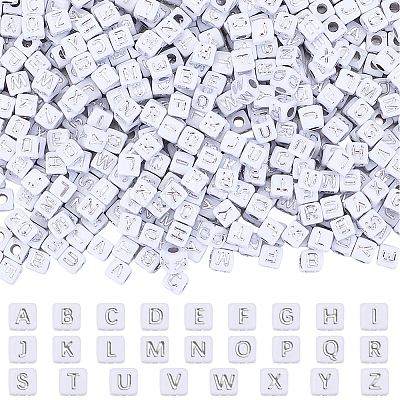 2600Pcs 26 Styles Opaque Acrylic Beads OACR-SC0002-18-1