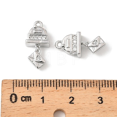 Brass Micro Pave Cubic Zirconia Pendants KK-K351-65P-1